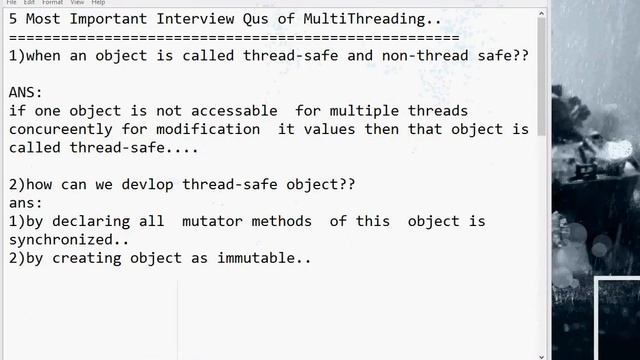 Java Interview Qus & Ans on Multi-Threading .. смотреть онлайн