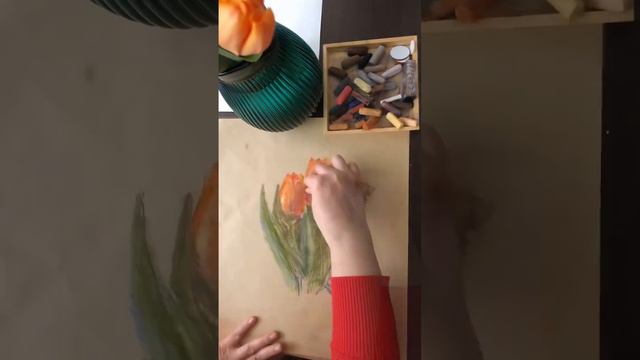 Тюльпаны сухой пастелью 🎨