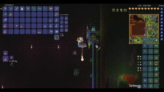 Terraria фарм батареек и фрагментов солнечной таблички АФК ( С саммоннером)