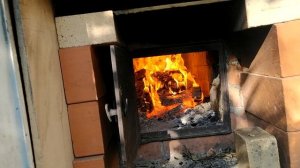 горение дров в подовой банной печи