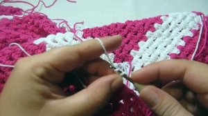 Детский плед крючком "Малиновое облако"_1_Plaid crochet "Crimson cloud" #вязание #пледкрючком