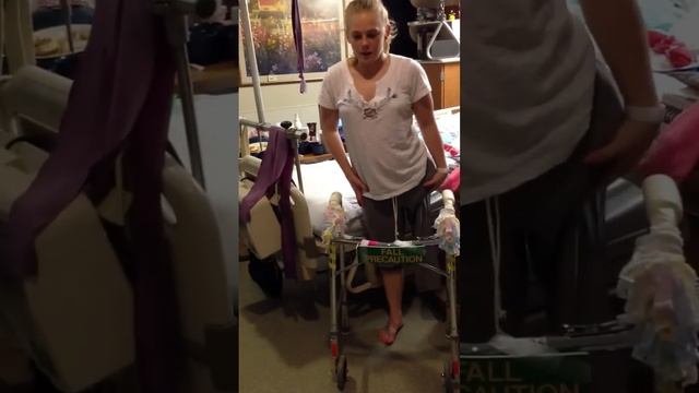 Crystal getting permission to get out of bed and first time using walker. смотреть онлайн