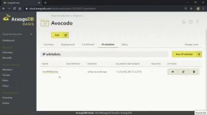 IP Whitelists with ArangoDB Oasis