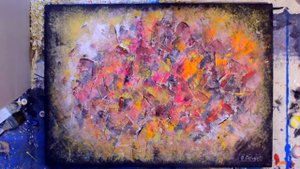 Рисуем абстракцию акрилом на холсте.Acrylic abstract painting!
