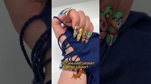 #Shorts Рисовашки - Роспись в стиле Дисней! Disney on nails! Рисовать гель-лаком просто! #nailart