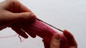 Удлиненный столбик без накида крючком как вязать.