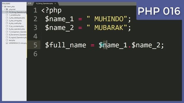 PART 16. PHP String Operators