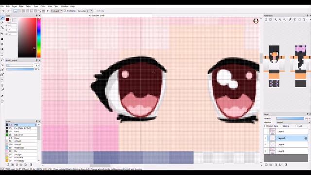 Minecraft Skin With Anime Eyes! - Speedpaint смотреть онлайн