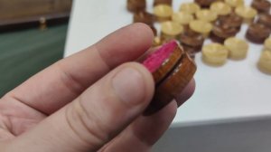 Фишки для нард 29 мм с выемкой, ясень, ручная работа