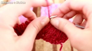 Узор спицами «Веточки Весны». Узор с вытянутыми петлями.