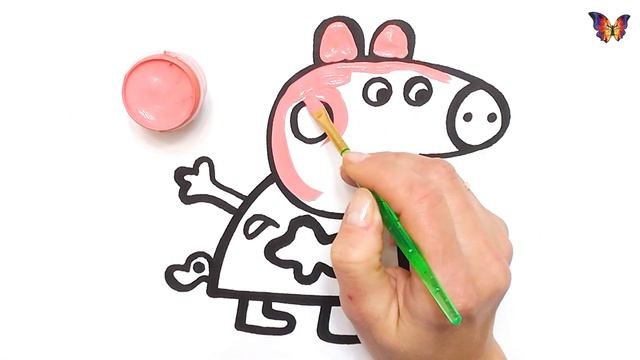 Как нарисовать СВИНКУ ПЕППУ  мультик раскраска СВИНКА ПЕППА  для детей  Раскраски малышам