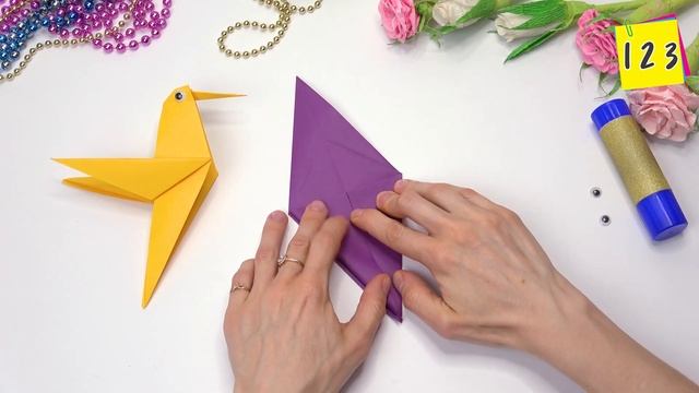 Paper hummingbird | Origami bird easy смотреть онлайн