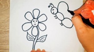 как рисовать / цветы / бабочка how to draw / flowers / butterfly