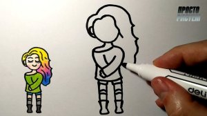 Как нарисовать ДЕВОЧКУ МИЛО И ПРОСТО, Рисунки для детей и начинающих