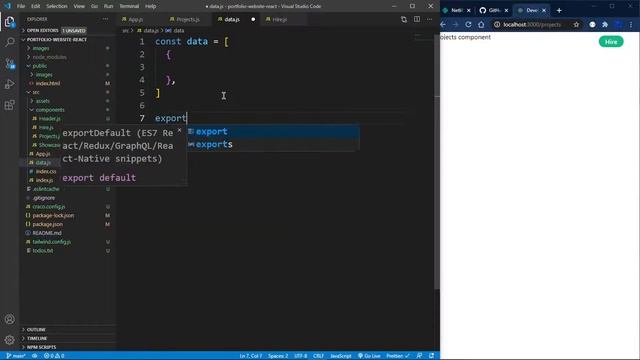Portfolio Website Using ReactJs and TailwindCSS смотреть онлайн