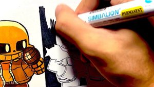 Drawing FNF’ VS Indie Cross - Crossed Out (Nightmare: Cuphead Sans Bendy) (FNF Mod)