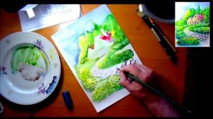 Как нарисовать пейзаж. Простые рисунки. Как нарисовать природу