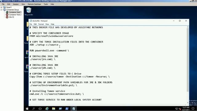 Installing TOMEE on windows container using docker file смотреть онлайн