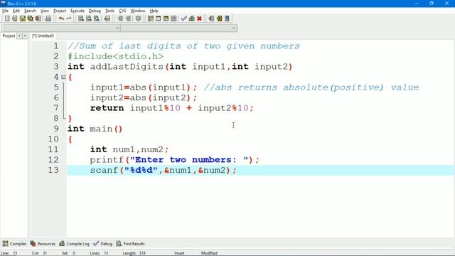 Sum of last digits of two given numbers in C program | Wipro Assignment Day 4 | My Programming смотреть онлайн