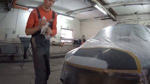 Гранта день 3-4 , красим капот в переход ( пятном ) #13