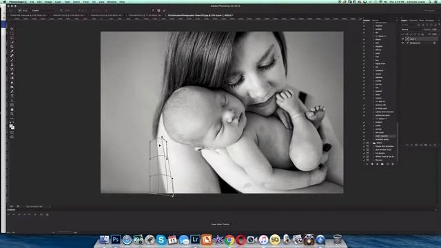 Slimming arm in Photoshop using the lasso tool + Transform +warp смотреть онлайн