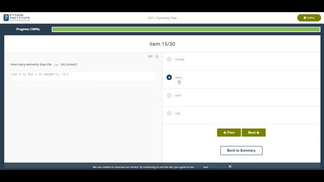 PCAP - Programming Essentials in Python Cisco ||Part 1 Summary Test answer|