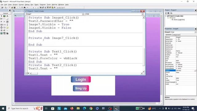 How to HIDE & SHOW Password in VB 6.0 | Login form coding in vb #css #html #java #vb.net