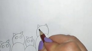 Как нарисовать быстро семью котиков.