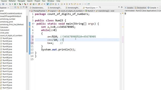 Logical Java Programs : Count The Digits in the Number