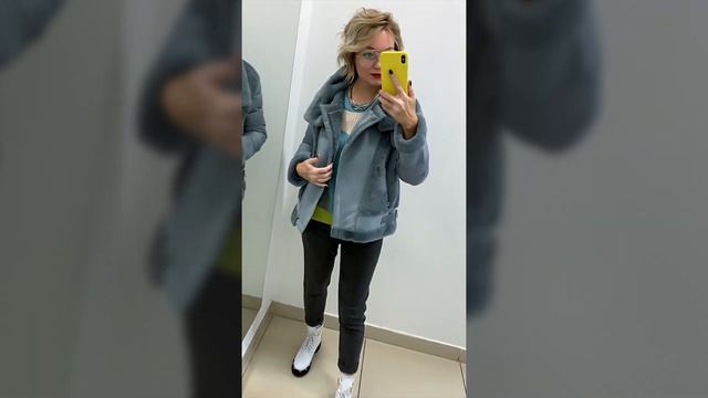 Вязаный джемпер из хлопка и пуховик
