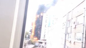 Пожар на улице Зорге в Уфе.