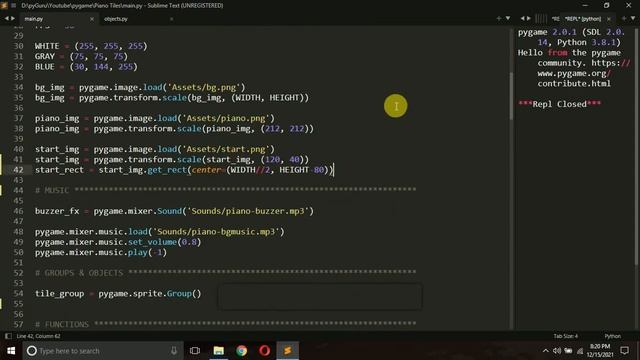 Adding Scores, animations and fall effects | Piano Tiles PART 6 | python gamedev | #pyguru