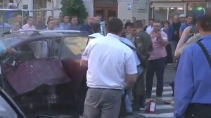 Момент взрыва машины Павла Шеремета.
