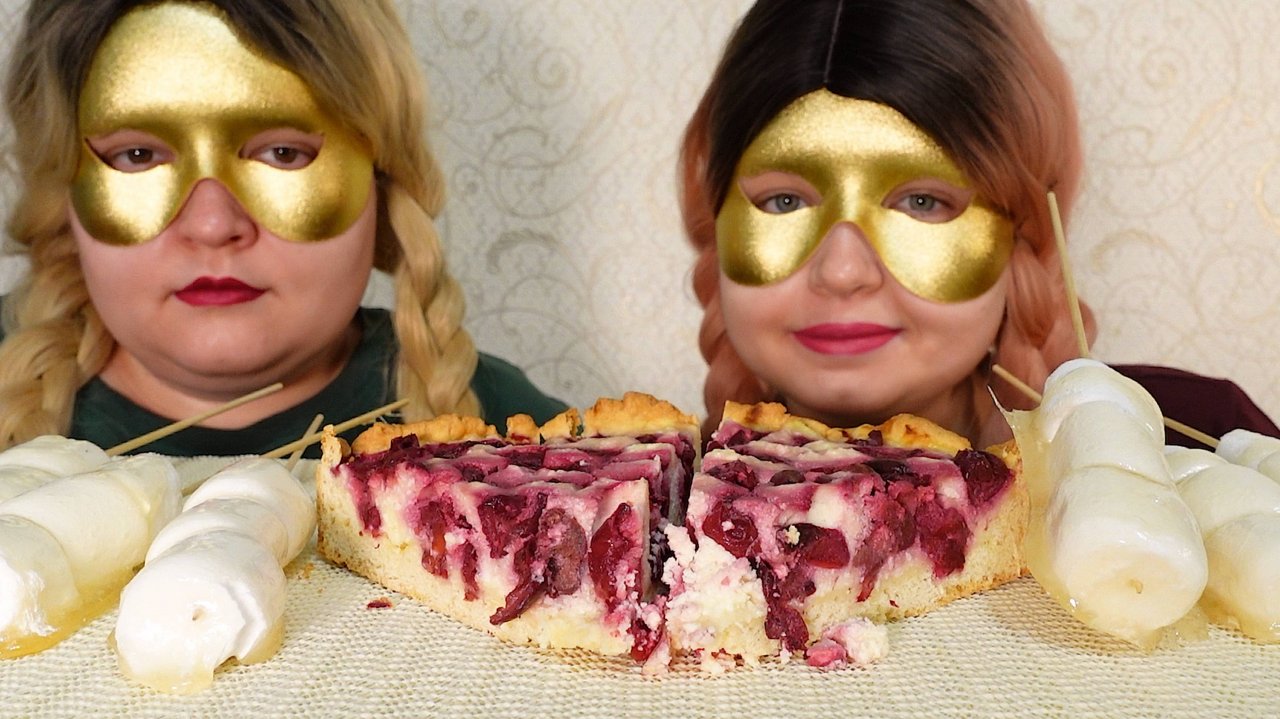 ASMR MUKBANG Вишневый Чизкейк Cheesecake ASMR Eating Sounds No Talking Звуки Еды Мукбанг не Болталка