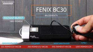 ВЕЛОФАРА FENIX BC30 КРУТОЙ СВЕТ для ВЕЛОСИПЕДА с ближним и ДАЛЬНИМ