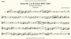 J. S. Bach: Suite for Flute No. 2 in B minor BWV 1067 - Orchestra accompaniment 440Hz