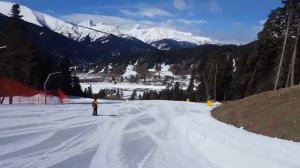 Архыз спуск по синей трассе Лунная поляна-1 за 4 мин