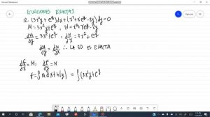 12. (3x^2y+e^y)dx+(x^3+xe^y-2y)dy=0. Ecuaciones exactas. Alexander Estrada