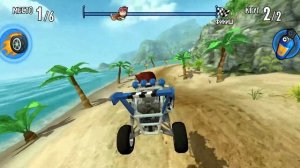 Beach Buggy Racing. Кольцевые гонки. Крабовая бухта. Зарабатываем на апгрейд новой тачки.