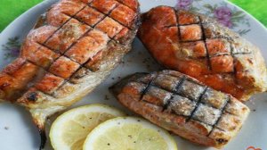 Стейк из форели на гриле