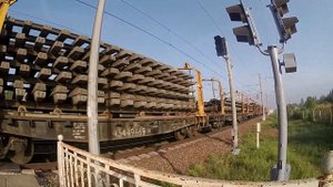 ВЛ10-1571. Рельсоукладчик, Модуль сопровождения Н130, Советский вагон.