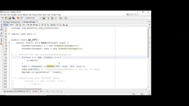 Using the 'subSet' method from TreeSet. (enthuware.ocpjp.v11.2.1471) смотреть онлайн