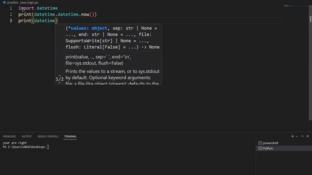 Current Date and time in Python using module | 2 line code