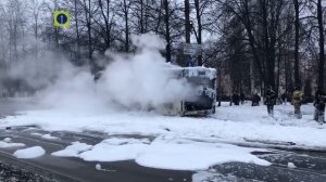 В Чебоксарах сгорел городской автобус