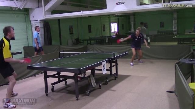 Bilenko Tetyana BH Chopping Technique, МСМК Татьяна Биленко техника подрезки слева по топспину