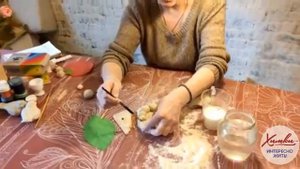 Гусеничка из солёного теста