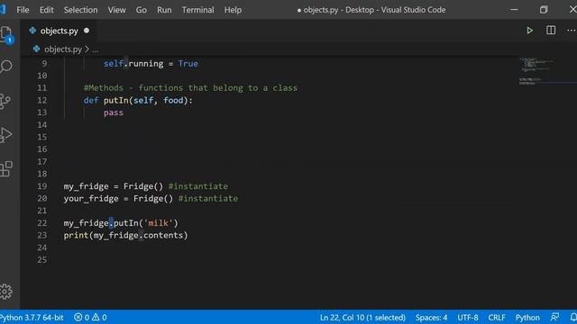 Python objects fridge