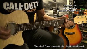 RAMBLE ON Led Zeppelin Open Chords Acoustic Guitar Lesson STANDARD TUNING @EricBlackmonGuitar