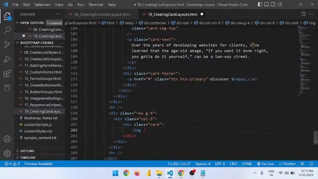 Bootstrap - Creating Cards Layouts, Image Overlay, Working on Media Objects смотреть онлайн