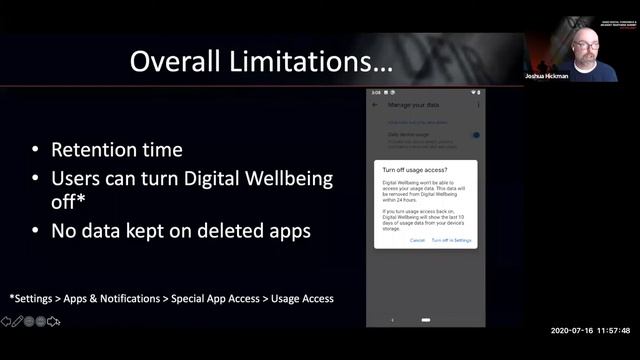 Healthy Android exams: Timelining digital Wellbeing data